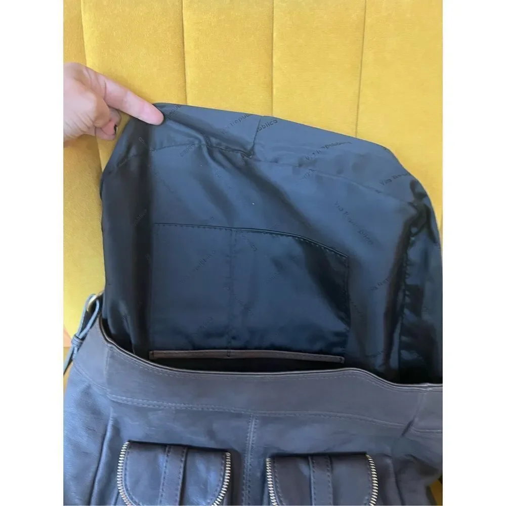 Via Repubblica grey leather tote purse